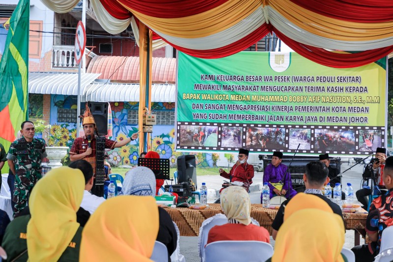 Jalan Karya Jaya Dibeton, Kelompok Masyarakat WAPESEK Gelar Syukuran dan Apresiasi Pembangunan Infrastruktur Yang dilakukan Bobby Nasution
