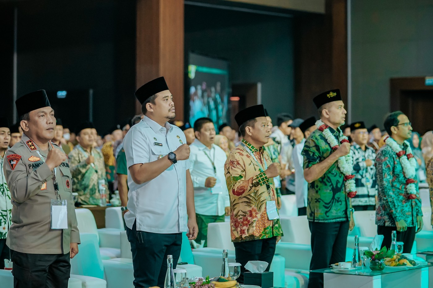 Wali Kota Medan Bobby Nasution Mengucapkan Selamat Kepada Keluarga Besar Pengurus Besar Nahdlatul Ulama (PBNU) Atas Digelarnya Rapat Kerja Nasional (Rakernas) dan Konferensi Nasional Pendidikan Tinggi Nahdlatul Ulama (PTNU) Yang Berlangsung di Hotel Santika Dyandra Medan, Rabu (8/3)