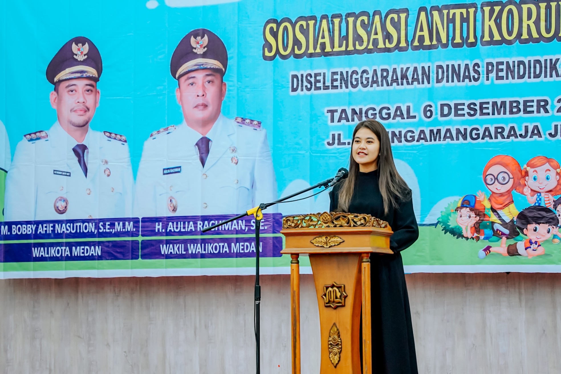 Pemko Medan Melalui Dinas Pendidikan dan Kebudayaan Kota Medan Menggelar Sosialisasi Antikorupsi pada Satuan PAUD Tahun 2023 di Hotel Madani Medan, Rabu (6/12/2023)