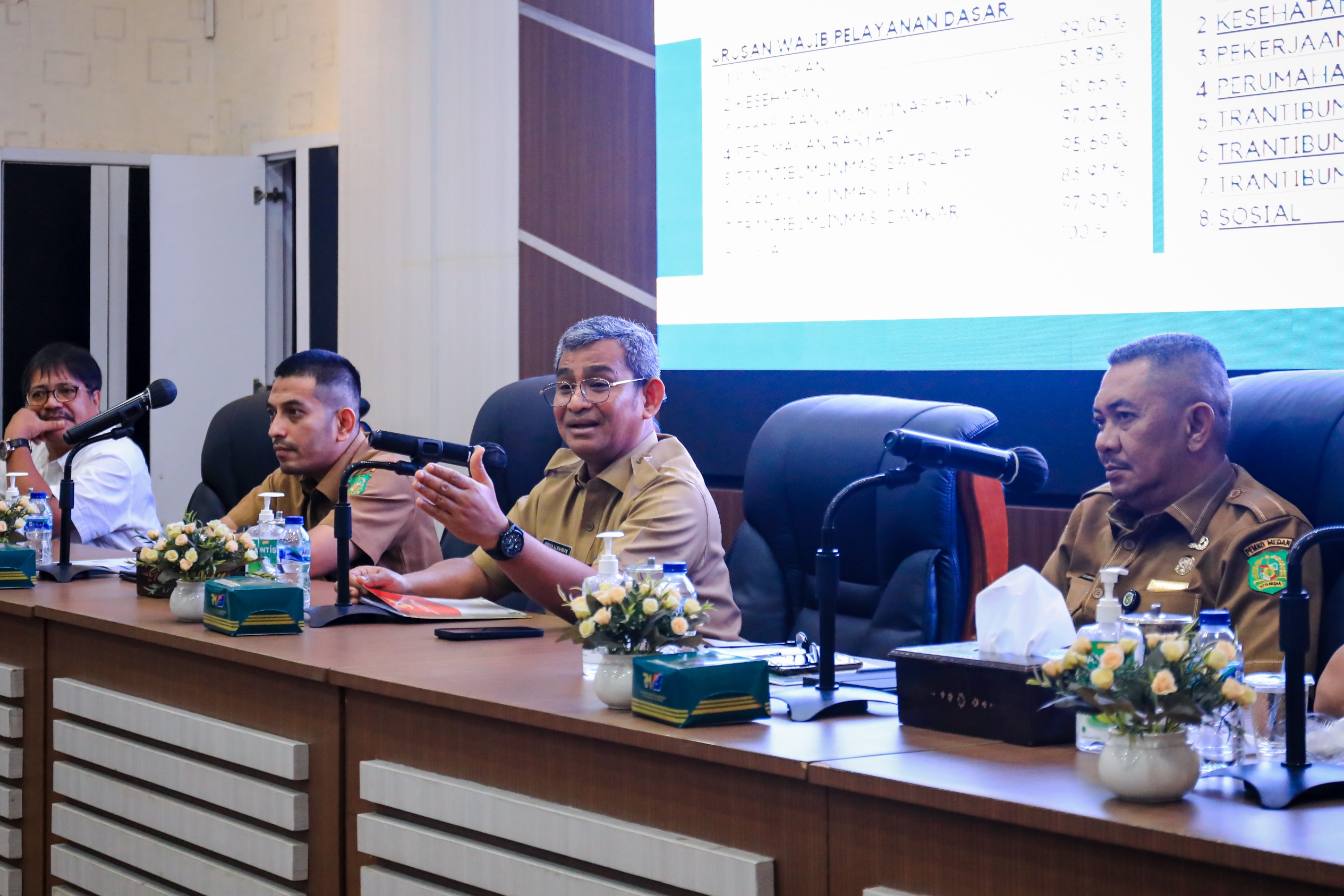 Sekda Wiriya Alrahman Memimpin Rapat Koordinasi (Rakor ) Penyusunan Laporan Keterangan Pertanggungjawaban (LKPJ) Wali Kota, Laporan Penyelenggaraan Pemerintah Daerah (LPPD) dan penyusunan Standar Pelayanan Minimal (SPM) Tahun 2023, di kantor Wali Kota, Selasa (9/1/2024)