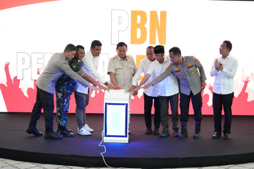 Menhan RI Prabowo Subianto Hadiri Launching Pemuda Bela Negara (PBN) Bertempat di Gedung Pelindo 1 Belawan, Sabtu (28/1).