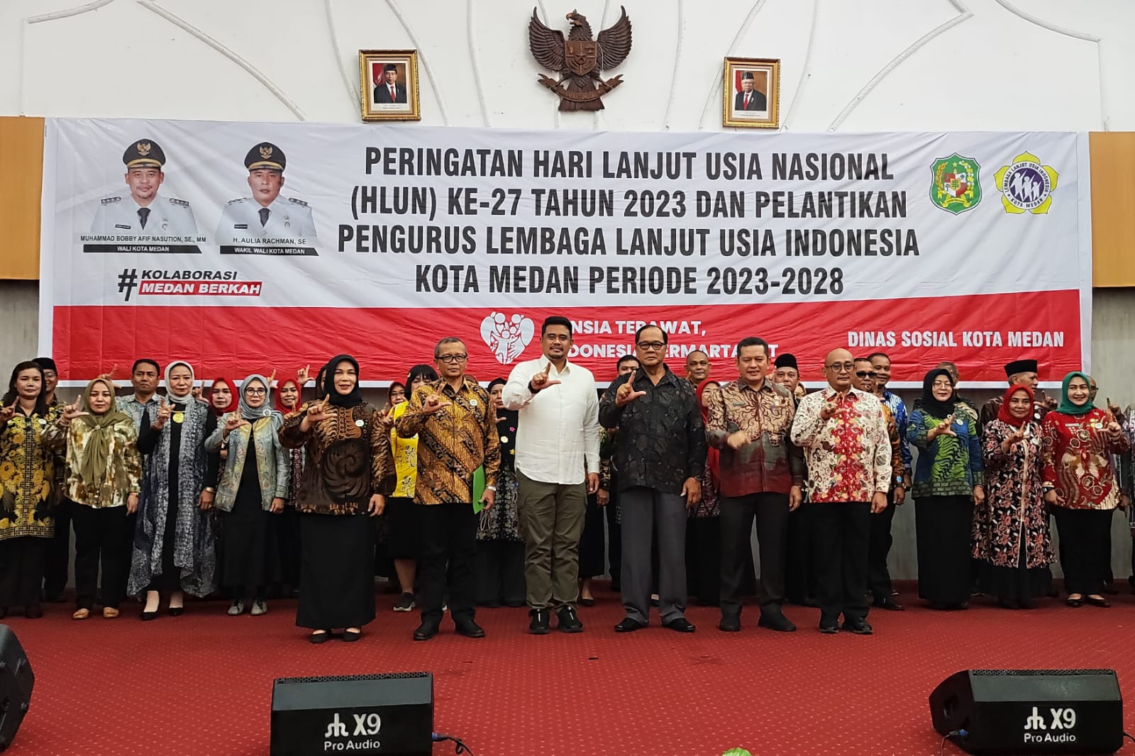 Bobby Nasution Pada Pelantikan Pengurus Lembaga Lanjut Usia Kota Medan Periode 2023-2028 Sekaligus Peringatan Hari Lanjut Usia Nasional (HLUN) ke-27 tahun 2023 di Hotel Madani, Kamis (3/8)