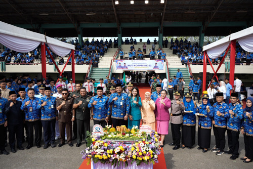 Bobby Nasution Saat Menjadi Inspektur Upacara (Irup) Peringatan HUT ke-52 Korps Pegawai Republik Indonesia (KORPRI) Tahun 2023, Rabu (29/11) di Stadion Mini USU.