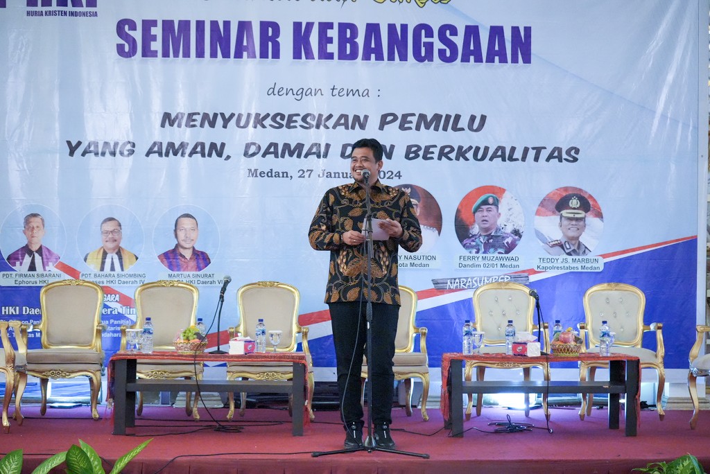 Wali Kota Medan Menghadiri Seminar Kebangsaan Yang Digelar HKI, di Danau Toba Internasional Hotel, Sabtu (27/1/2024)