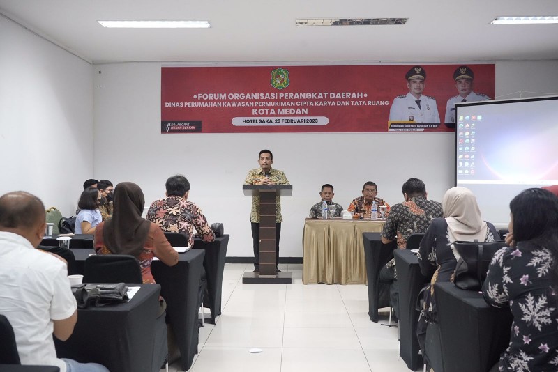 Dinas Perumahan Kawasan Permukiman Cipta Karya dan Tata Ruang (PKPCKTR) Kota Medan Menggelar Forum Organisasi Perangkat Daerah di Hotel Saka, Kamis (23/2)