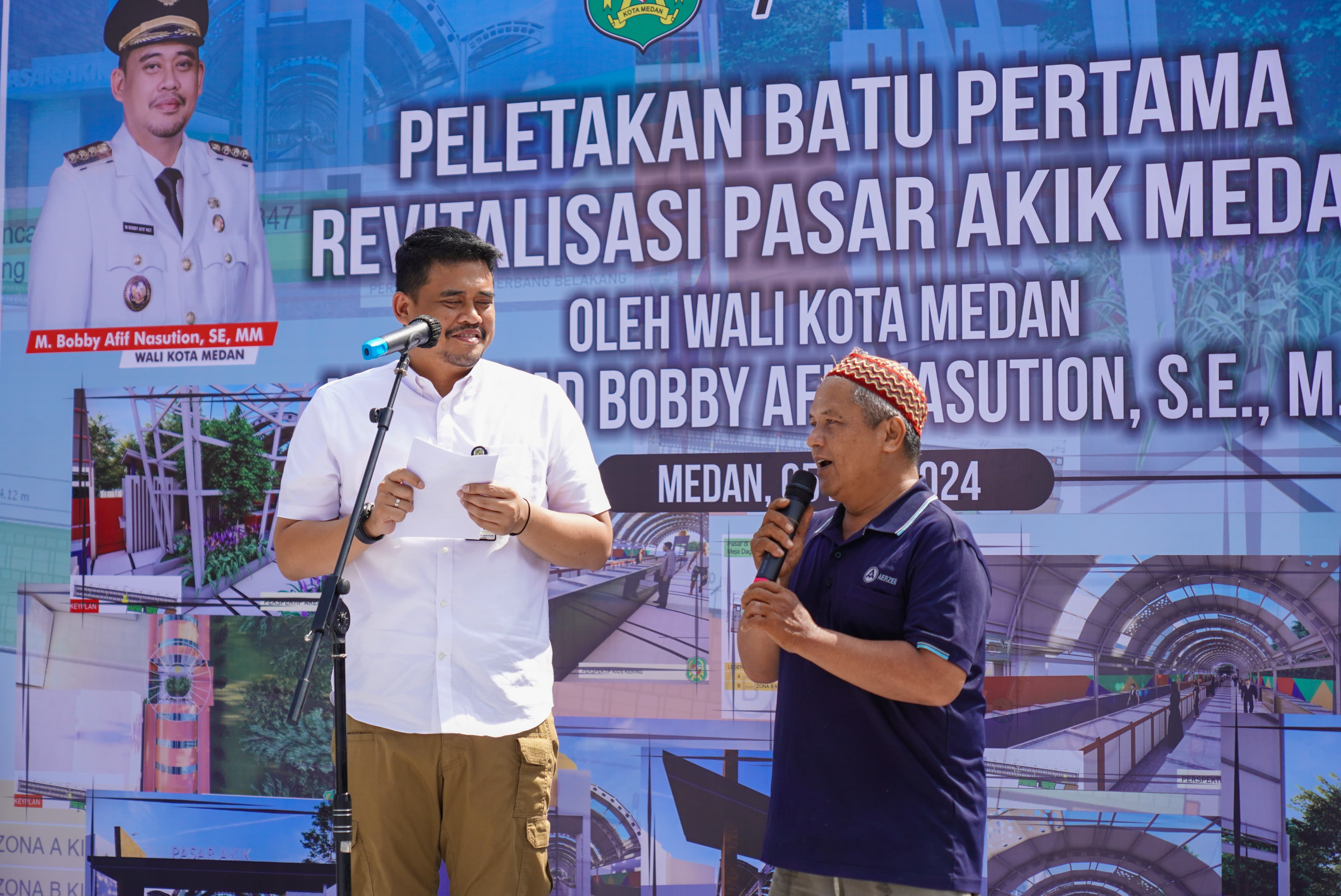 Letak Batu Pertama Revitalisasi Pasar Akik, Bobby Nasution Pesankan Ini