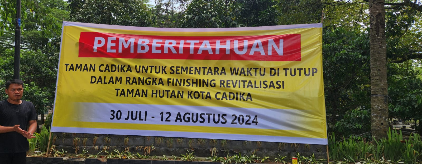 Revitalisasi Masuki Tahap Finishing, Taman Cadika Tutup Mulai 30 Juli Sampai 12 Agustus 2024