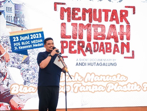 Nonton Film Memutar Limbah Peradaban, Bobby Nasution : Penanganan Sampah Plastik harus Komprehensif