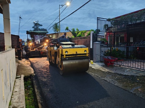 Jalan Eka Sekolah, Kecamatan Medan Johor Selesai Diaspal