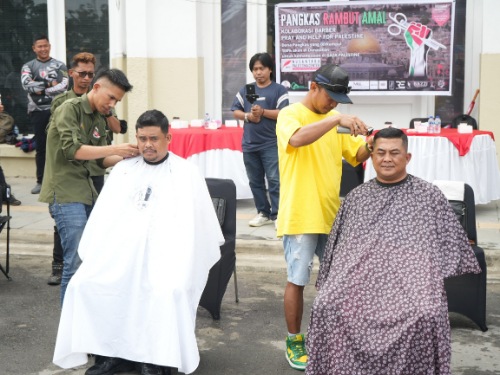 Peduli Palestina, Wali Kota Medan Bersama Dandim 0201/Medan Potong Rambut Bersama