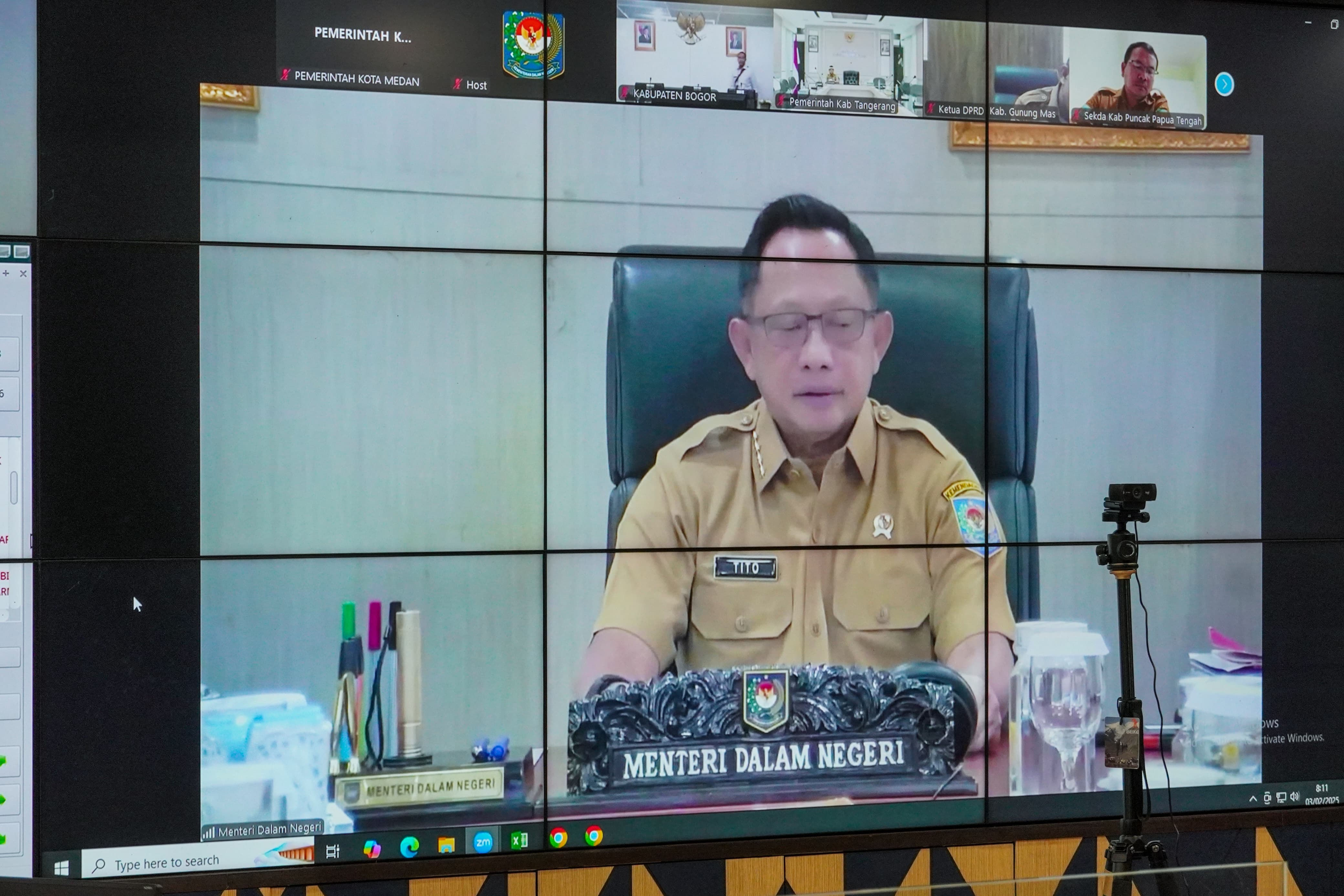 Melalui Virtual, Pemko Medan Ikuti Rapat Persiapan Pelantikan Kepala Daerah Terpilih