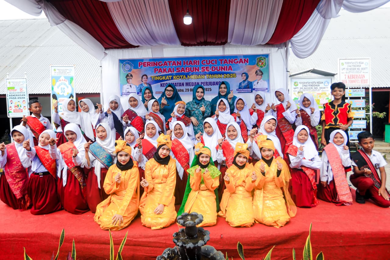 Langkah Sederhana Untuk Berprilaku Hidup Sehat dan Cegah Penyakit, TP PKK Kota Medan Lakukan Gerakan Cuci Tangan Pakai Sabun