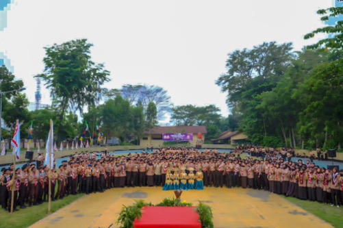 Seribuan Anggota Pramuka Raimuna Medan di Taman Cadika