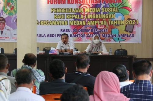 Kec. Medan Amplas Menggelar Forum Konsultasi Publik Pengelolaan Media Sosial Bagi Kepling