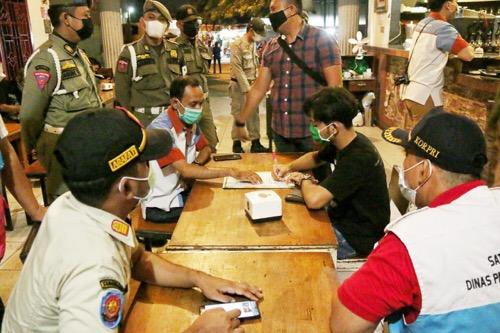 Patroli PPKM Berskala Mikro Terus Berlanjut, Petugas Pemko Medan Berikan BAP Kepada Restoran dan Cafe