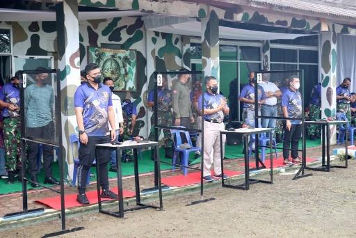 Bobby Nasution Ikuti Coffee Morning dan Lomba Menembak di Yonmarhanlan I Belawan