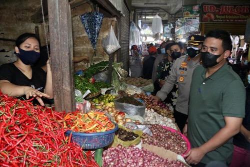 Pastikan Protokol Kesehatan Berjalan, Wali Kota Bersama Kapolrestabes dan Dandim Tinjau Pusat Pasar