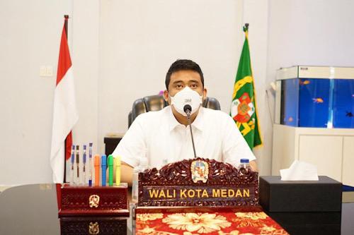 Wali Kota Medan Mengikuti Rakor Penerapan PPKM Level IV Di Luar Pulau Jawa-Bali