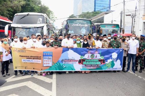 Pertama Kali, Pemko Medan Antar 3.491 Warga Mudik Lebaran