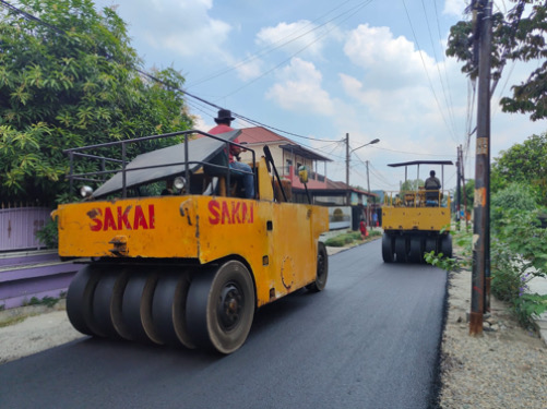 Jalan Sei Bengawan Medan Sunggal Telah Selesai di Aspal Dinas SDABMBK