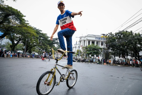 Car Free Day di Medan Jadi Sarana Olahraga dan Ajang Komunitas Sepeda BMX Tampilkan Aksinya