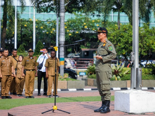 Tingkatkan PAD dan Wujudkan Medan Kondusif, Satpol PP Gelar Apel Kolaborasi Perangkat Daerah