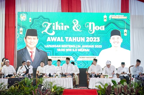 Dzikir dan Doa Awal Tahun 2023, Bobby Nasution & Menhan Prabowo Ajak Semua Senantiasa Jaga Kerukunan