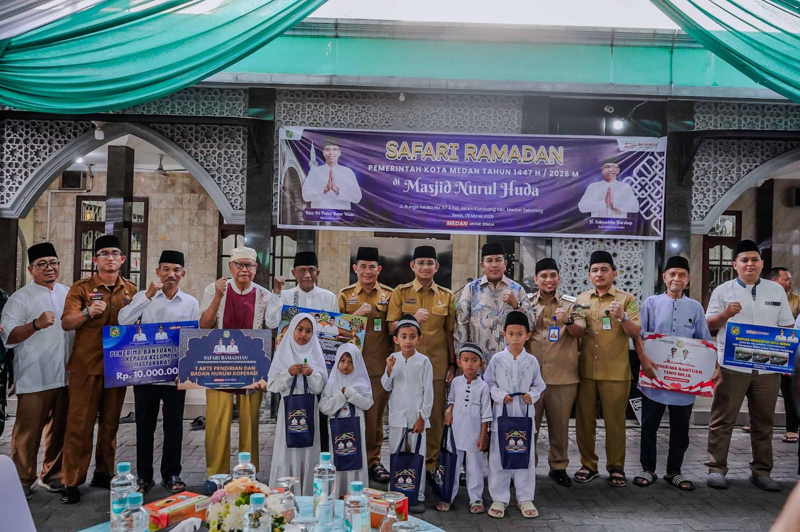 Safari Ramadan di Masjid Nurul Huda, Pemko Medan Salurkan Bantuan dan Santuni Anak Yatim